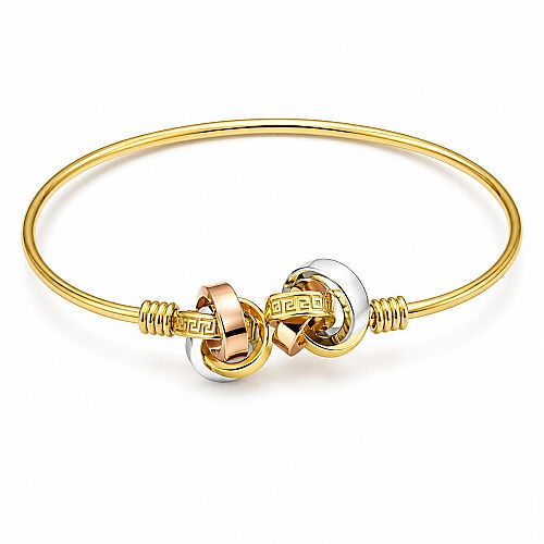 14 Ayar Üç Renk Düğüm Kelepçe Altın Bileklik 3,30 Gram 6,0 cm - SembolGold