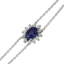 1.46 ct. Pırlanta Safir Kolye - Thumbnail