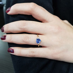 1.46 ct. Pırlanta Safir Yüzük - Thumbnail