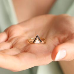 14K Altın Piramit Yüzük Özel Tasarım - Thumbnail