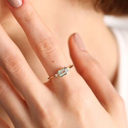 SembolGold - 14K Altın Vintage Yüzük Aquamarine (1)