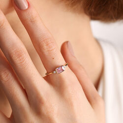 SembolGold - 14K Altın Vintage Yüzük Pink Topaz (1)