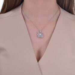 1.63 Karat Pırlanta Fantezi Baget Kolye - Thumbnail