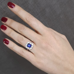1.66 ct. Pırlanta Safir Yüzük - Thumbnail