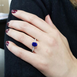 1.84 ct. Pırlanta Safir Yüzük - Thumbnail