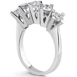 2.00 ct. G Color HRD Sertifikalı Pırlanta Beştaş Yüzük - Thumbnail