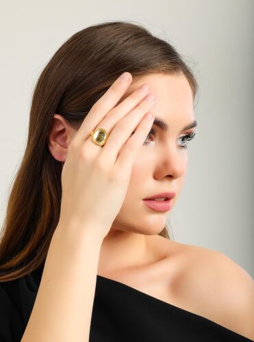 22 Ayar Altın Çeyrekli Yüzük Dorikalı - SembolGold