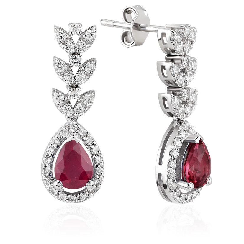 

2.63 Ct. Pırlanta Yakut Küpe