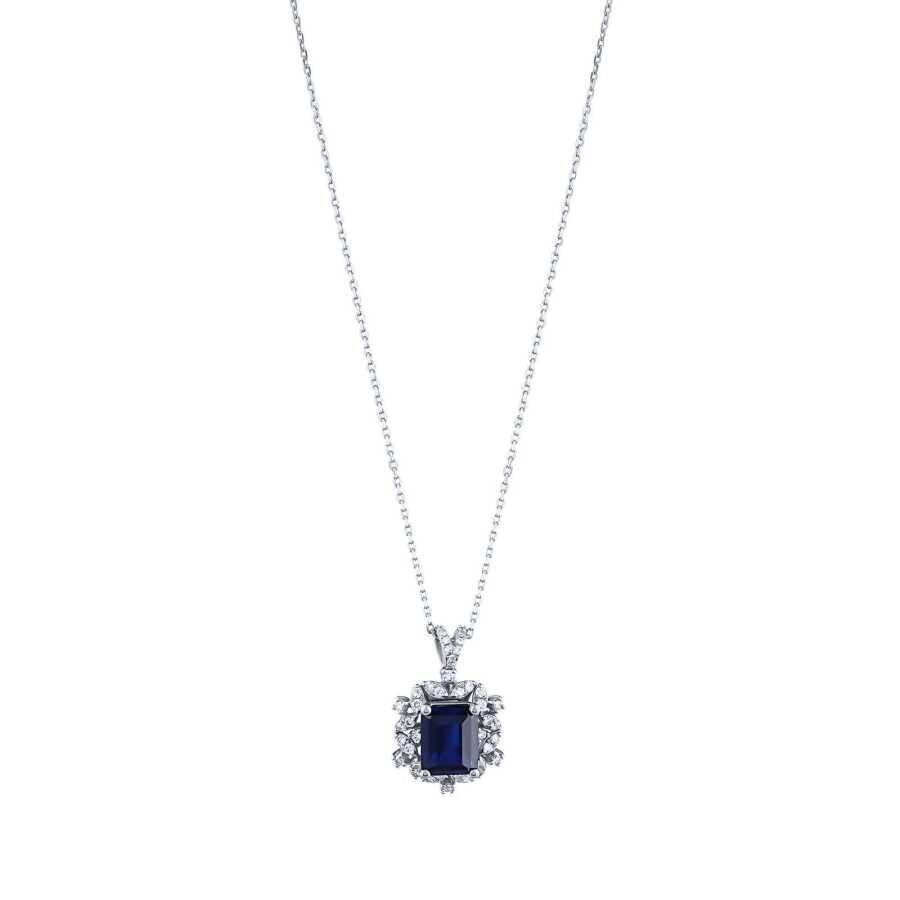 3.29 Karat Pırlanta Safir Kolye