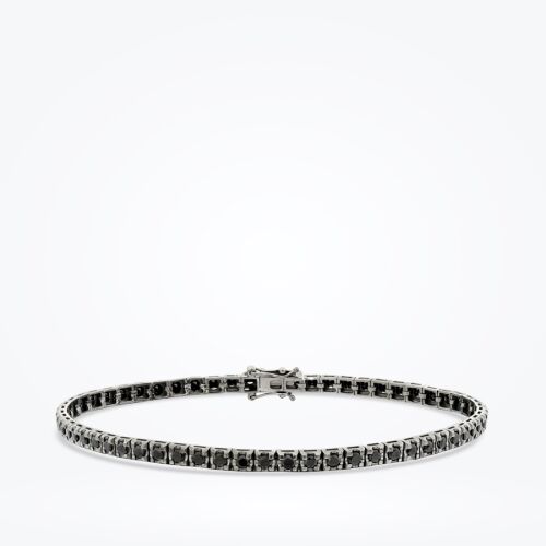 3,37 Karat Siyah Pırlanta Erkek Su Yolu Bileklik - Pırlanta Merkezim