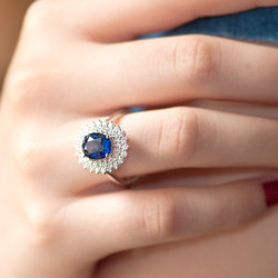 3.39 ct. Pırlanta Safir Yüzük - Thumbnail
