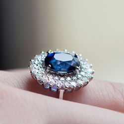 3.39 ct. Pırlanta Safir Yüzük - Thumbnail