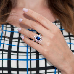 4.50 ct. Pırlanta Safir Yüzük - Thumbnail