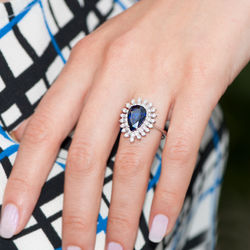 4.50 ct. Pırlanta Safir Yüzük - Thumbnail