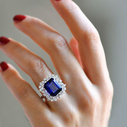 5.50 ct. Pırlanta Safir Yüzük - Thumbnail