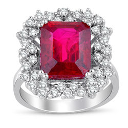 7.40 ct. Pırlanta Yakut Yüzük - Thumbnail