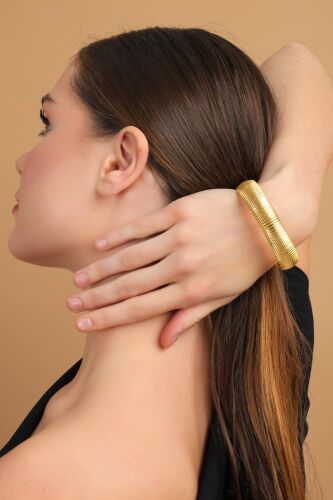 8 Ayar Altın Bilezik Kareli Şarnel 15 mm - SembolGold