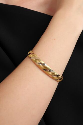8 Ayar Altın Bilezik Yan Desenli 10 mm - SembolGold