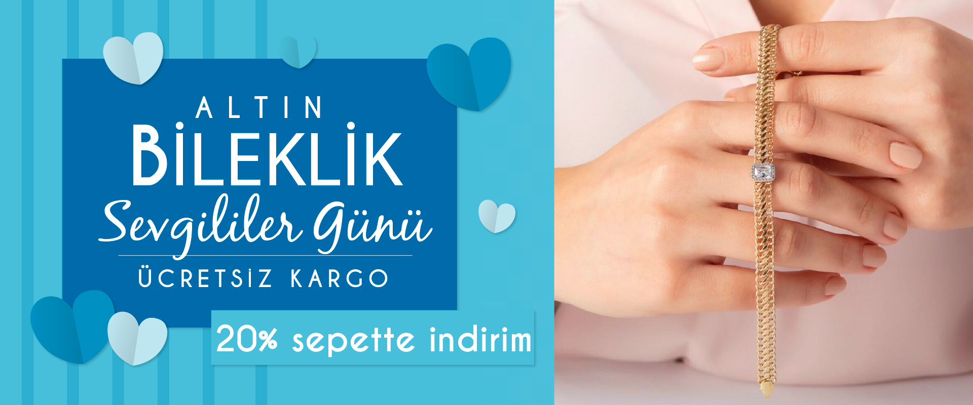 Tüm Altın Bilekliklerde %20 Sepette İndirim