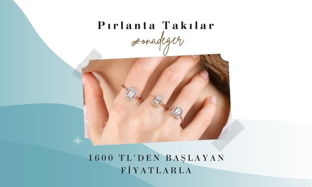 Pırlanta Takılar 1600 TL den başlayan fiyatlarla