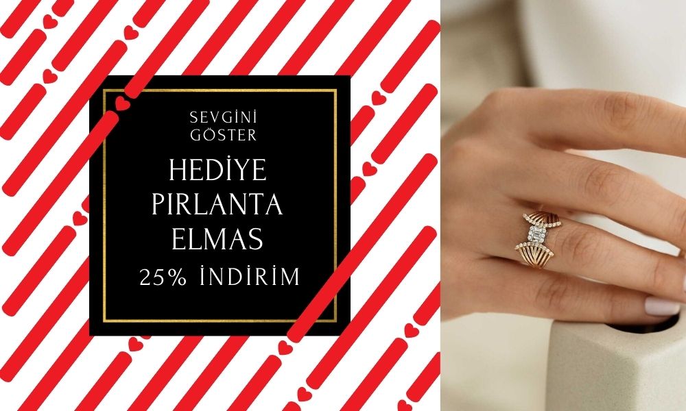 Hediye Pırlanta & Elmas Takılar %25 den başlayan indirimlerle