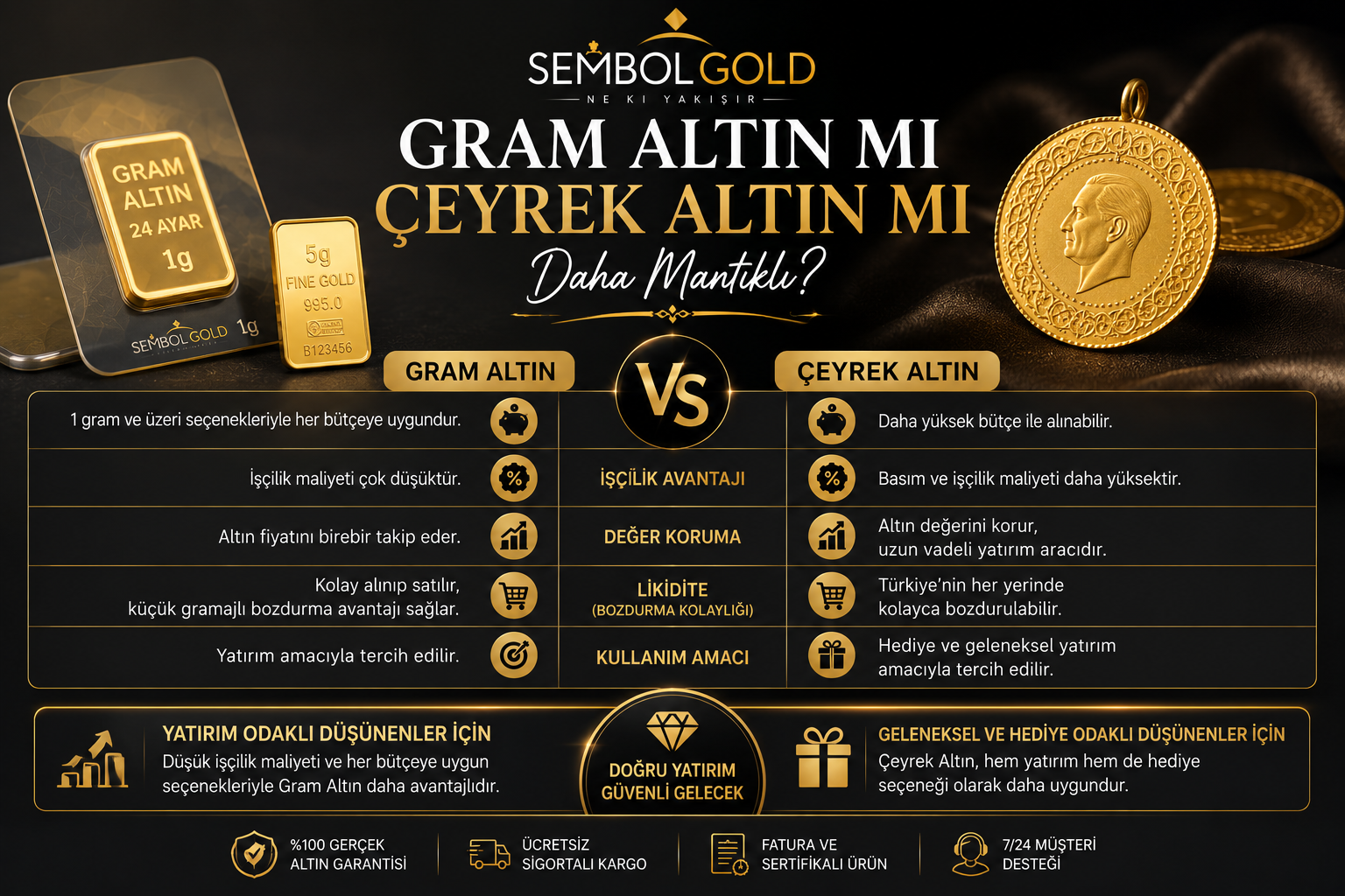 Gram Altın mı Çeyrek Altın mı Daha Mantıklı? Yatırımcılar İçin Detaylı Rehber