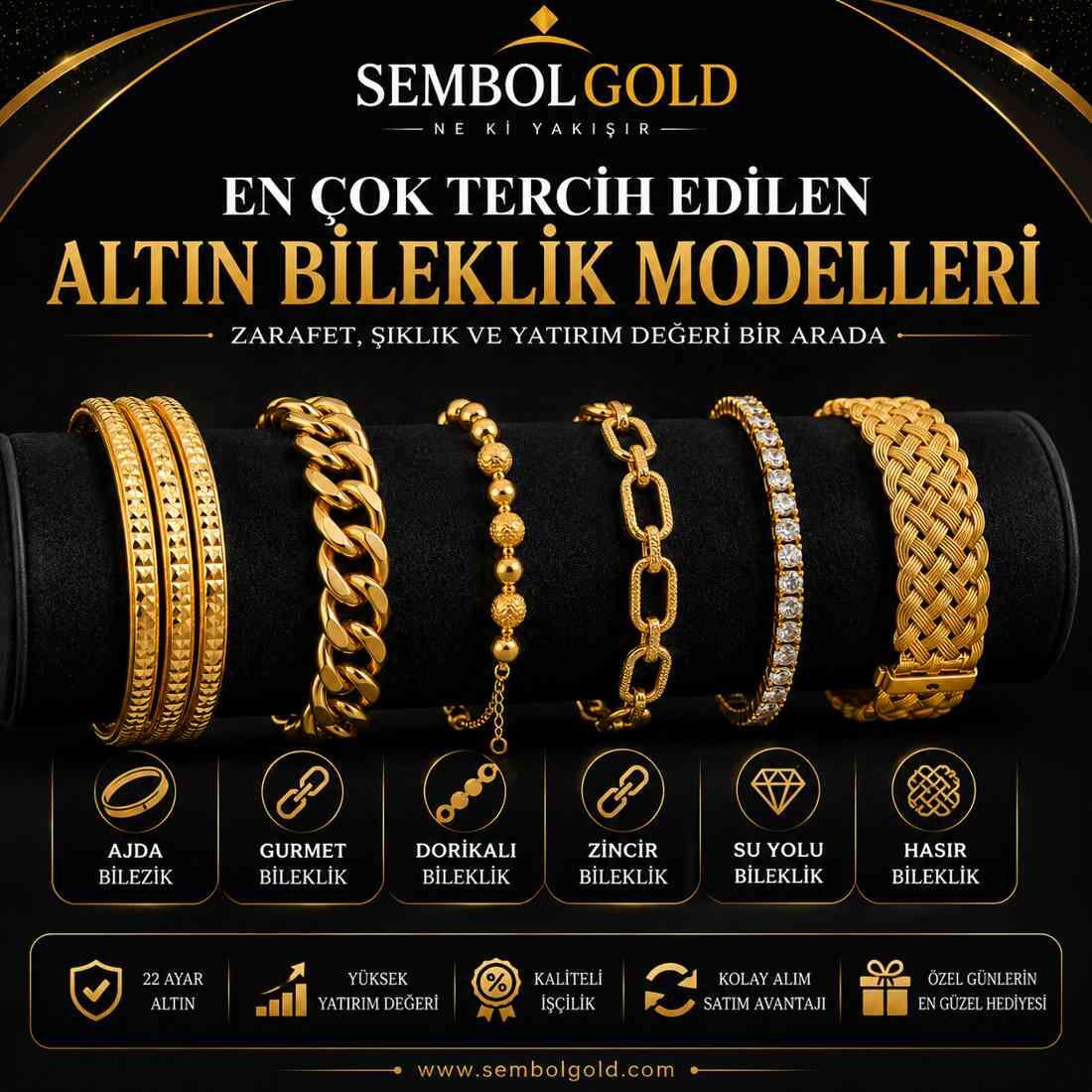 En Çok Tercih Edilen Altın Bileklik Modelleri