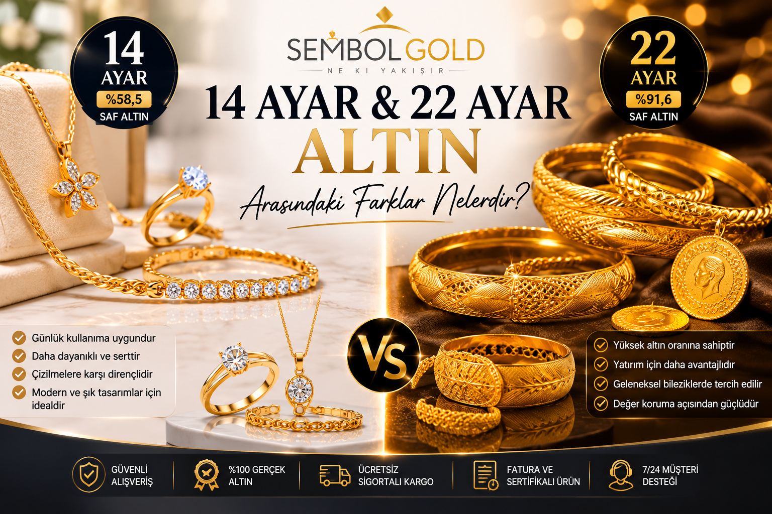 14 Ayar ve 22 Ayar Altın Arasındaki Farklar Nelerdir?