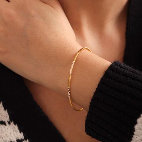 14 Ayar Altın Ajda Bilezik Desenli Model - SembolGold