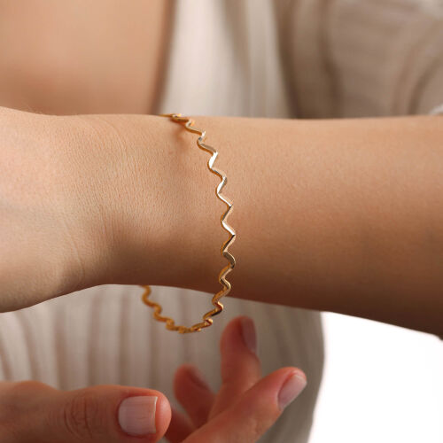 Altın Ajda Bilezik ZikZak 8 Ayar - SembolGold