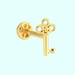 Altın Anahtar Tragus Piercing 14 Ayar - Thumbnail
