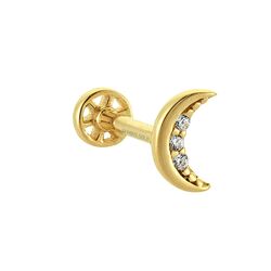 SembolGold - Altın Ay Tragus Piercing 14 Ayar (1)