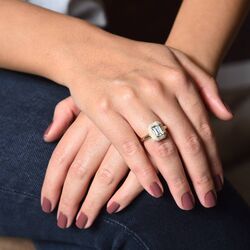 Altın Baget Tektaş Yüzük 2,00 karat Zirconia - Thumbnail