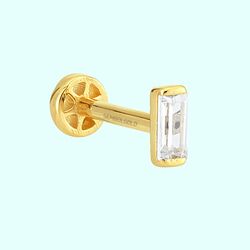 Altın Baget Tragus Piercing 14 Ayar - Thumbnail