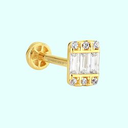 Altın Baget Tragus Piercing 14 Ayar - Thumbnail