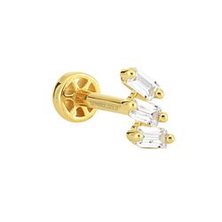 SembolGold - Altın Baget Tragus Piercing 14 Ayar Tria (1)