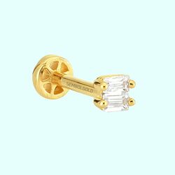 Altın Baget Tragus Piercing 14 Ayar - Thumbnail