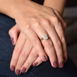 Altın Baget Yüzük Gold Burgu Tasarım 0,60 Karat - Thumbnail