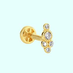 Altın Beştaş Tragus Piercing 14 Ayar - Thumbnail