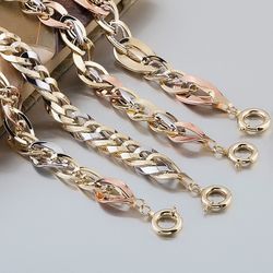 SembolGold - Altın Bileklik Hallow Tasarım 14K Sarı Beyaz (1)