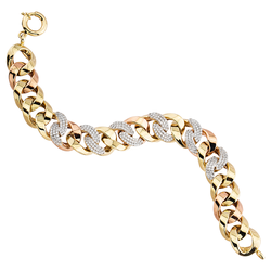 Altın Burgu Bileklik Taşlı 14K Gold - SembolGold