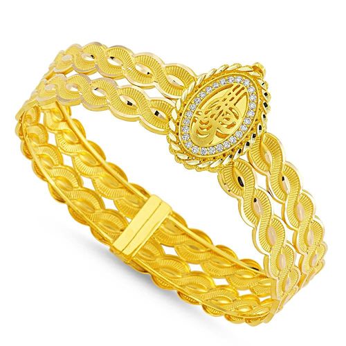 SembolGold - Altın Burgu Kelepçe İki Sıralı Oval Tuğralı (1)