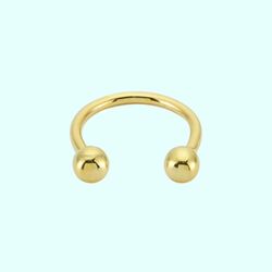 Altın Yarım Halka Kulak Piercing 14 Ayar Sade Top - Thumbnail