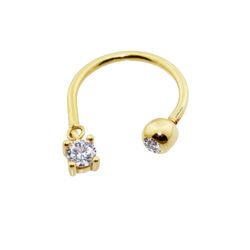 SembolGold - Altın Yarım Halka Kulak Piercing 14 Ayar Tektaş (1)