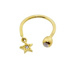 SembolGold - Altın Yarım Halka Kulak Piercing 14 Ayar Yıldız (1)