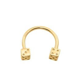 SembolGold - Altın Yarım Halka Kulak Piercing 14 Ayar Zar (1)