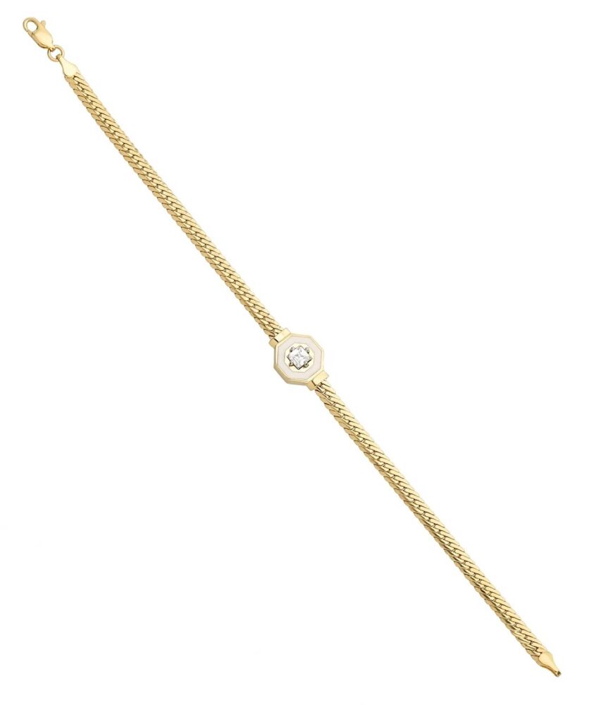 Altın Çağla Bilekliği 14 Ayar Gurmet Chain White