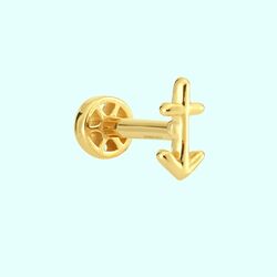 Altın Çapa Tragus Piercing 14 Ayar - Thumbnail