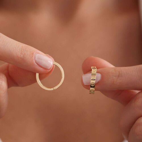 Altın Çivi Halka Küpe 1.8 cm - SembolGold