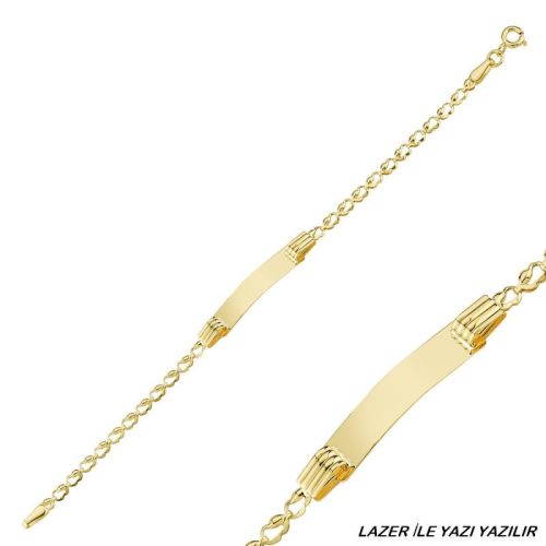 Altın Çocuk Bileklik 14 Ayar Lazerle İsim Yazılır - SembolGold